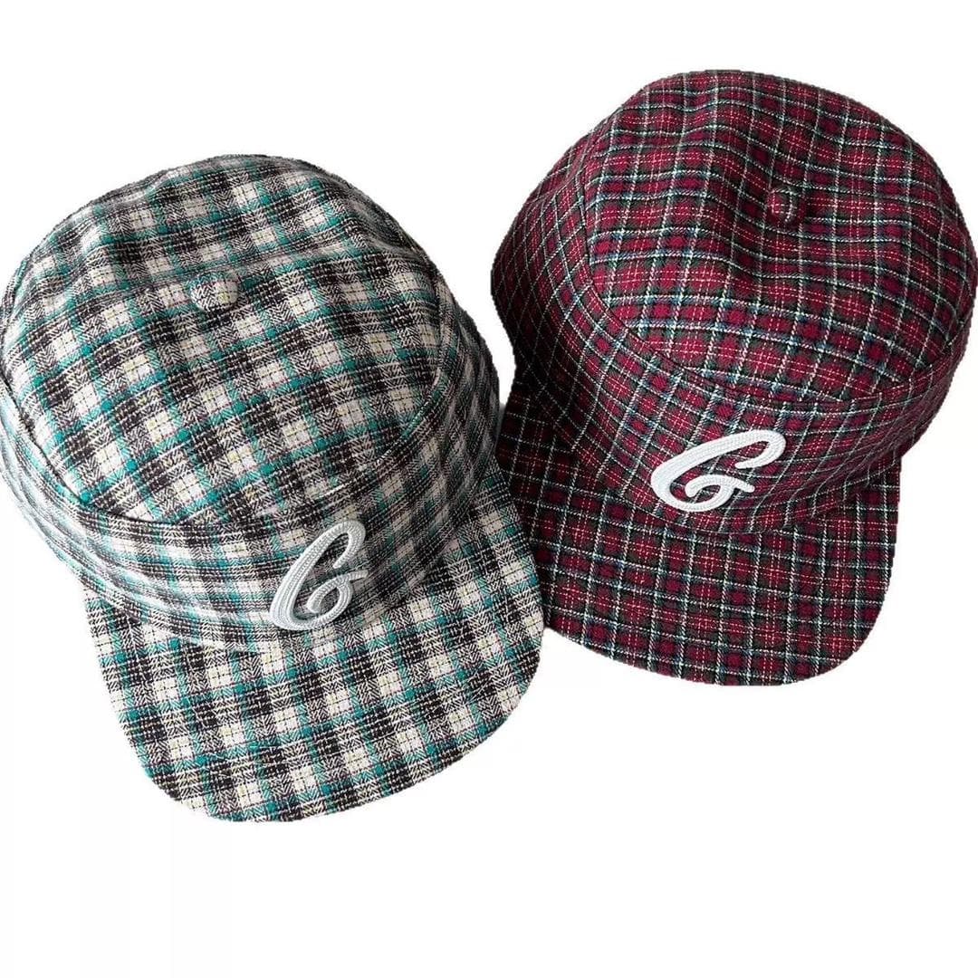 *Plaid “G” 6-Panel Cap – Vintage Check Edition